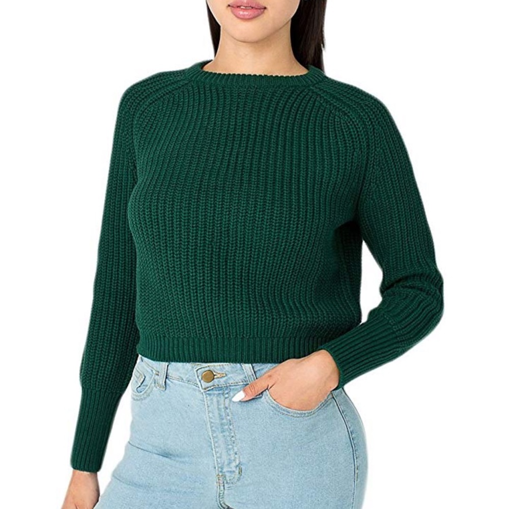 American Apparel Fisherman Cropped Knit Sweater
